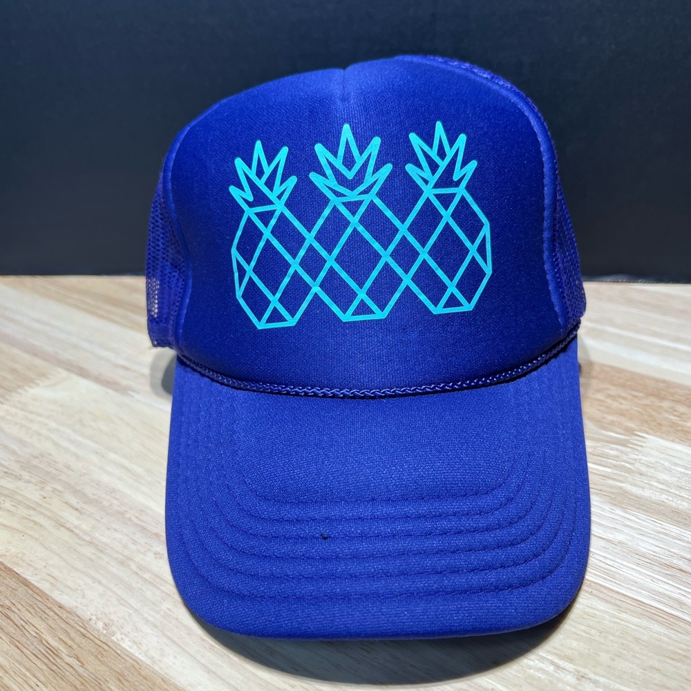 Blue Trucker Hat with Pineapple Design